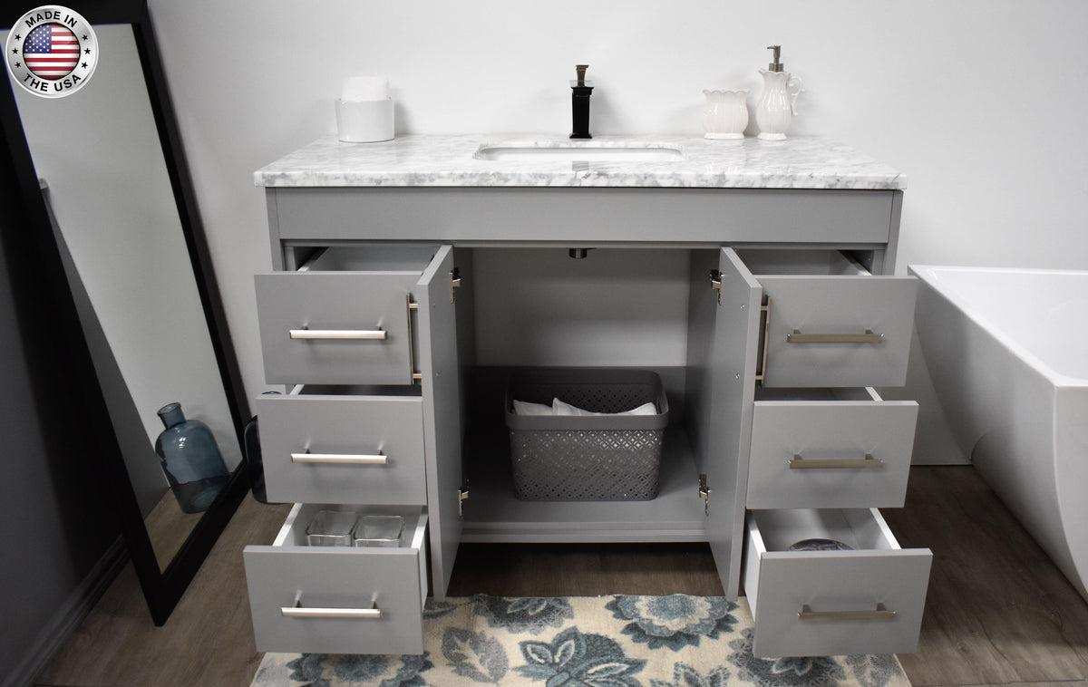 Volpa USA Capri 48" Modern Bathroom Vanity Grey MTD-3548G-1C MIUFOS