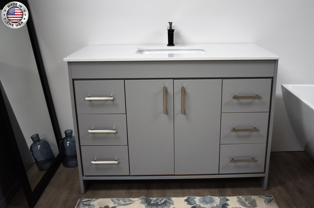 Volpa USA Capri 48" Modern Bathroom Vanity Black MTD-3548BK-1W MIU