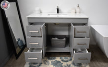 Load image into Gallery viewer, Volpa USA Capri 48&quot; Modern Bathroom Vanity Grey MTD-3548G-1W MIUFOS
