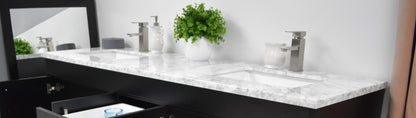 Capri 60" Double sink Bath Vanity Carrara marble Top MTD-3560D-1C