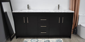 Capri 60" Double sink Bath Vanity Carrara marble Top MTD-3560D-1C