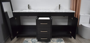 Capri 60" Double sink Bath Vanity Carrara marble Top MTD-3560D-1C