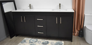 Volpa USA Capri 60" Modern Bathroom Double Sink Vanity Black MTD-3560DBK-1W a
