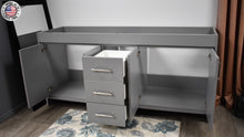 Load image into Gallery viewer, Capri 60&quot; Double sink Cabinet only Grey MTD-3560DG-10angleopen