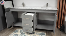 Load image into Gallery viewer, Capri 60&quot; Double sink Bath Vanity Carrara marble Top MTD-3560D-1C