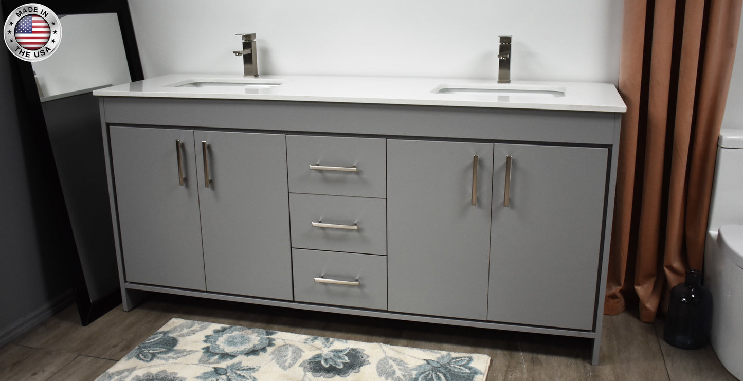 Volpa USA Capri 60" Modern Bathroom Double Sink Vanity Grey MTD-3560DG-1W a