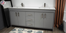 Load image into Gallery viewer, Volpa USA Capri 60&quot; Modern Bathroom Double Sink Vanity Grey MTD-3560DG-1W a