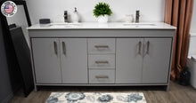 Load image into Gallery viewer, Volpa USA Capri 60&quot; Modern Bathroom Double Sink Vanity Grey MTD-3560DG-1W fs