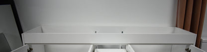 Capri 60" Double sink Cabinet only White MTD-3560DW-10top