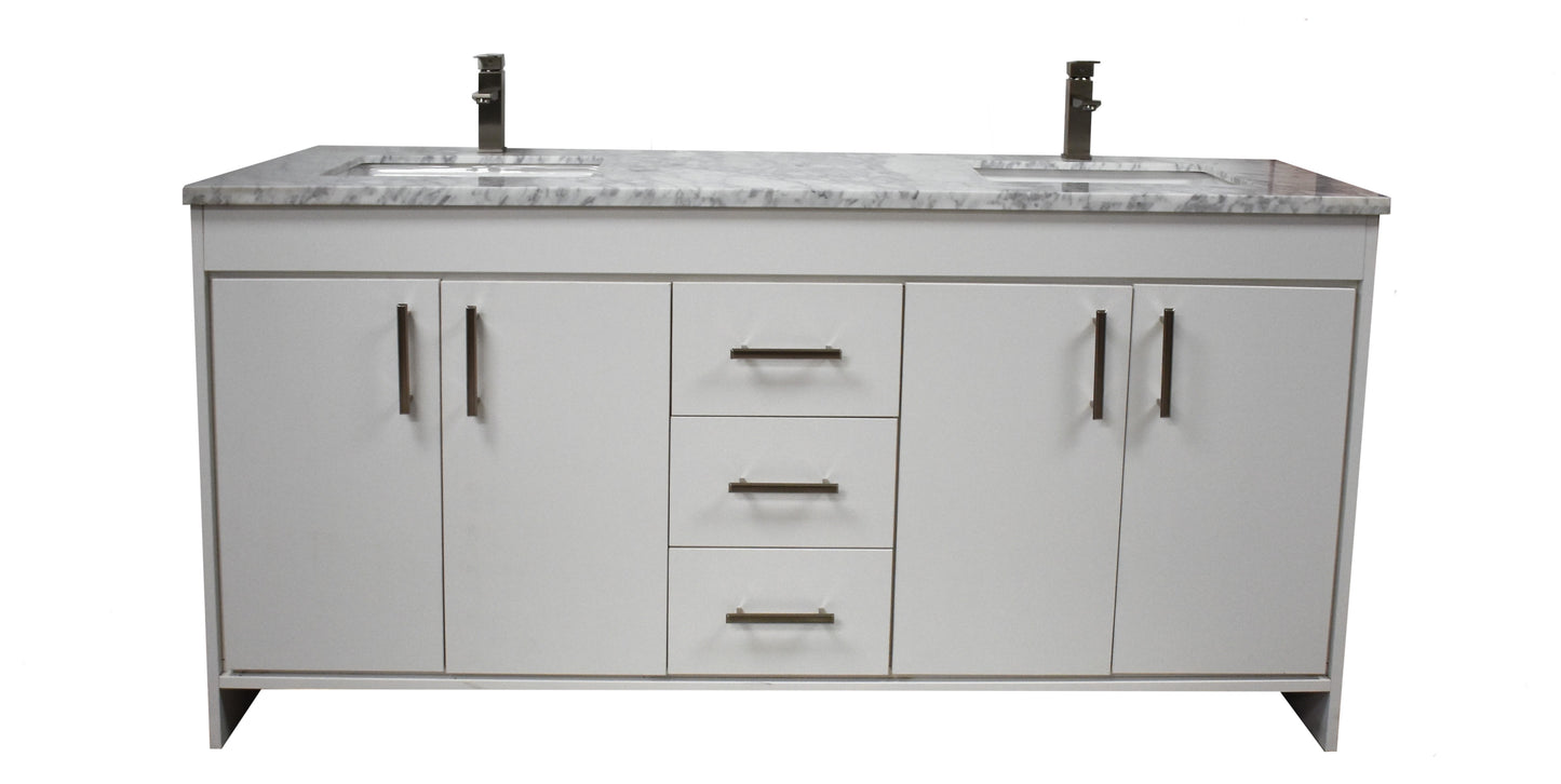 Capri 60" Double sink Bath Vanity Carrara marble Top MTD-3560D-1C