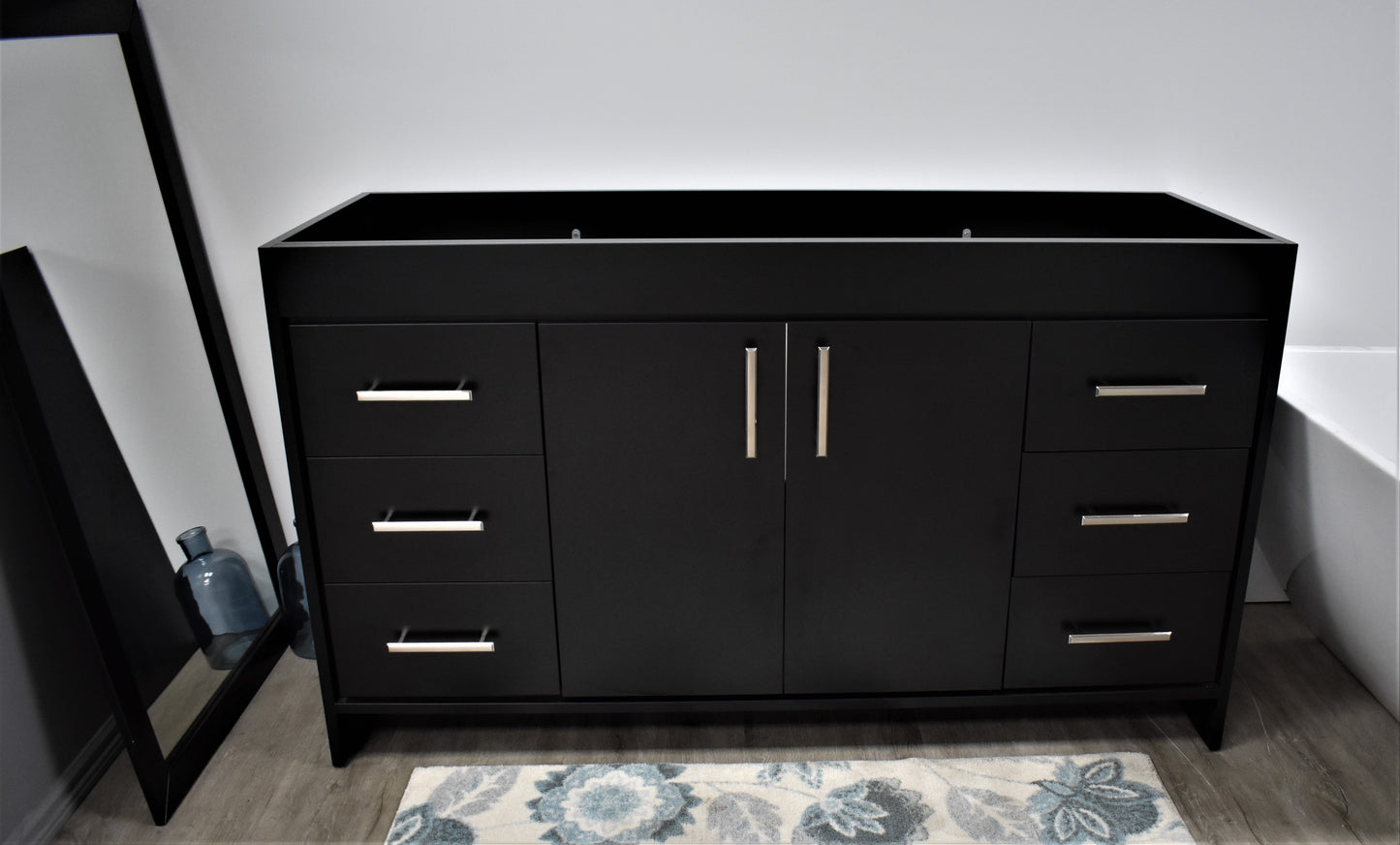 Capri 60"  Cabinet only Black MTD-3560SBK-10Front_