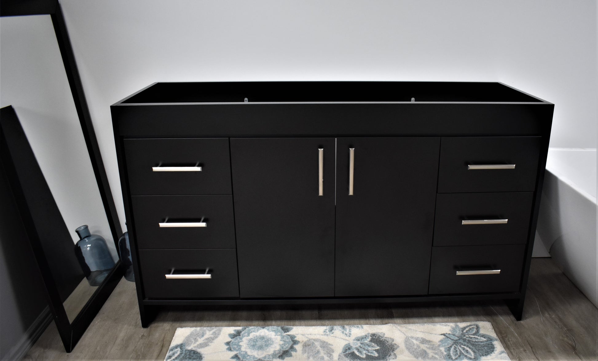 Capri 60"  Cabinet only Black MTD-3560SBK-10Front_