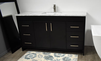 Volpa USA Capri 60" Modern Bathroom Single Sink Vanity Black MTD-3560SBK-1C ANS