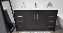 Load image into Gallery viewer, Volpa USA Capri 60&quot; Modern Bathroom Single Vanity Black MTD-3560SBK-1W FS