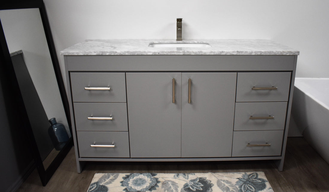 Volpa USA Capri 60" Modern Bathroom Single Sink Vanity Black MTD-3560SBK-1C