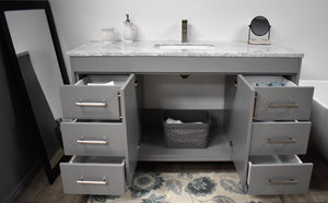Volpa USA Capri 60" Modern Bathroom Single Sink Vanity Grey MTD-3560SG-1C fos