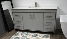 Load image into Gallery viewer, Volpa USA Capri 60&quot; Modern Bathroom Single Vanity Grey MTD-3560SG-1W A