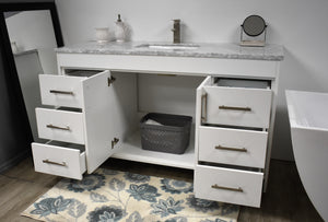 Volpa USA Capri 60" Modern Bathroom Single Sink Vanity White MTD-3560SW-1C  aos