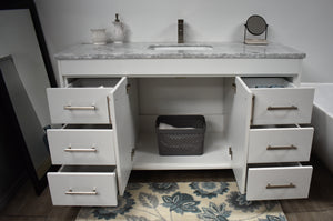 Volpa USA Capri 60" Modern Bathroom Single Sink Vanity White MTD-3560SW-1C  fos