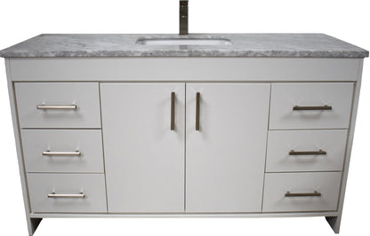 Volpa USA Capri 60" Modern Bathroom Single Sink Vanity White MTD-3560SW-1C