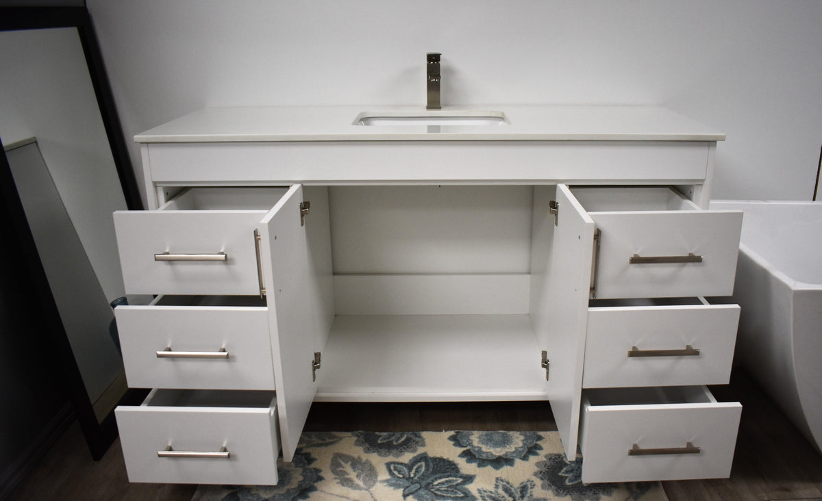 Volpa USA Capri 60" Modern Bathroom Single Vanity Grey MTD-3560SG-1W FO