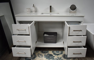 Volpa USA Capri 60" Modern Bathroom Single Vanity Grey MTD-3560SG-1W FOS