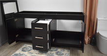 Load image into Gallery viewer, Capri 72&quot; Double Sink Cabinet only Black MTD-3572DBK-10angleopen