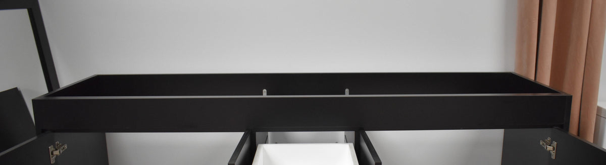 Capri 72" Double Sink Cabinet only Black MTD-3572DBK-10top