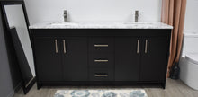 Load image into Gallery viewer, Volpa USA Capri 72&quot; Modern Bathroom Double Sink Vanity Black MTD-3572DBK-1C f