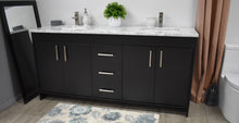 Load image into Gallery viewer, Volpa USA Capri 72&quot; Modern Bathroom Double Sink Vanity Black MTD-3572DBK-1C as