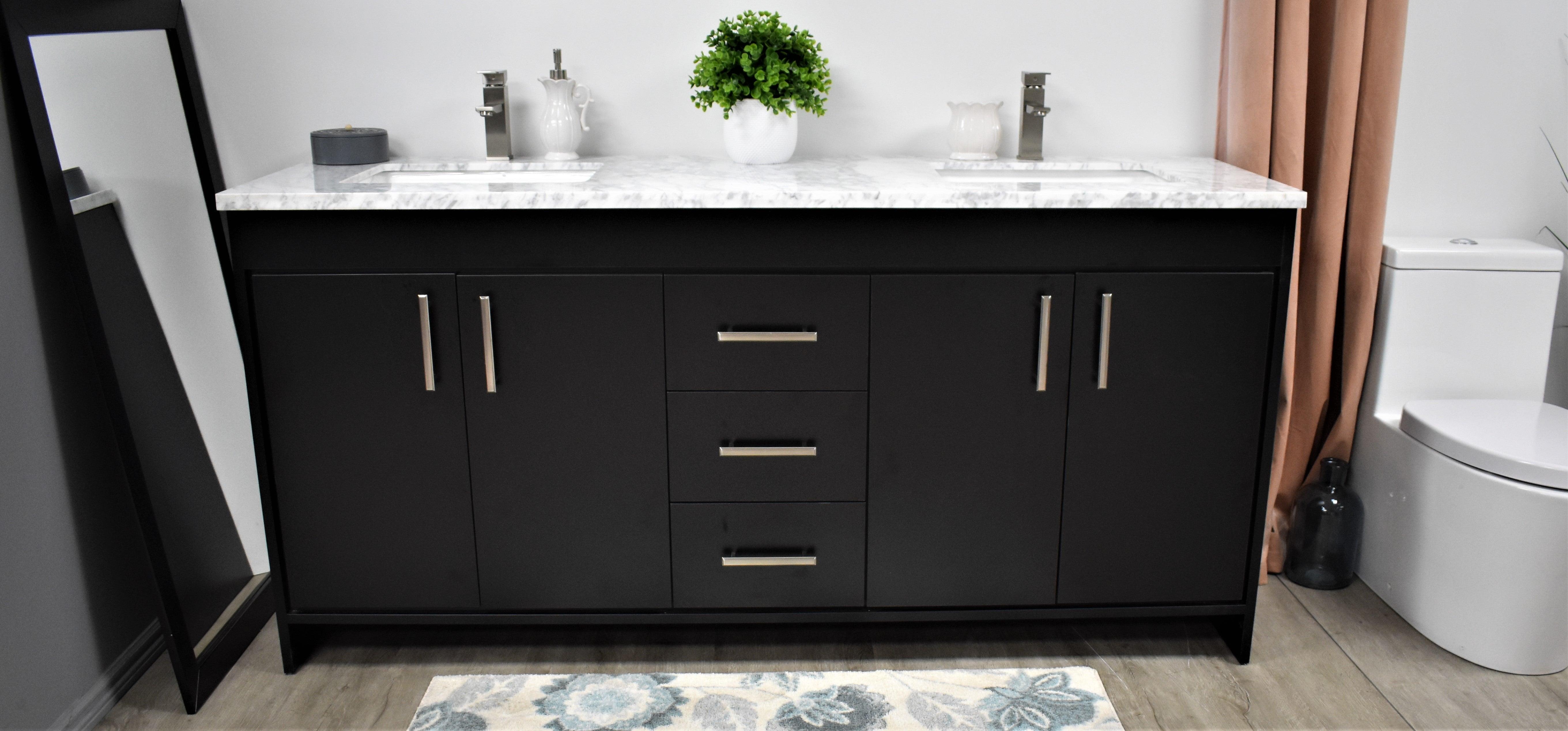 Volpa USA Capri 72" Modern Bathroom Double Sink Vanity Black MTD-3572DBK-1C fs