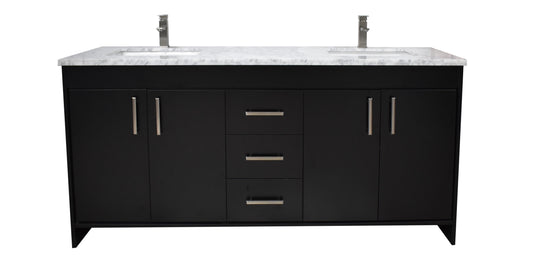 Volpa USA Capri 72" Modern Bathroom Double Sink Vanity Black MTD-3572DBK-1C 