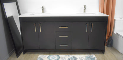 Volpa USA Capri 72" Modern Bathroom Double Sink Vanity Black MTD-3572DBK-1W f