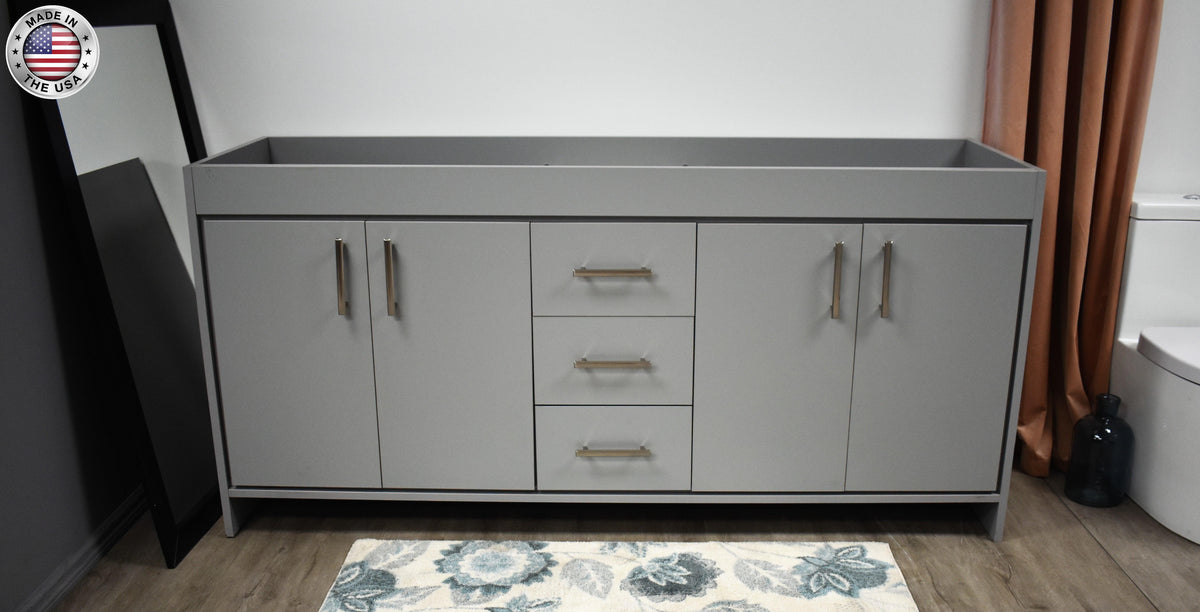 Capri 72" Double Sink Cabinet only Grey     MTD-3572DG-10_Front