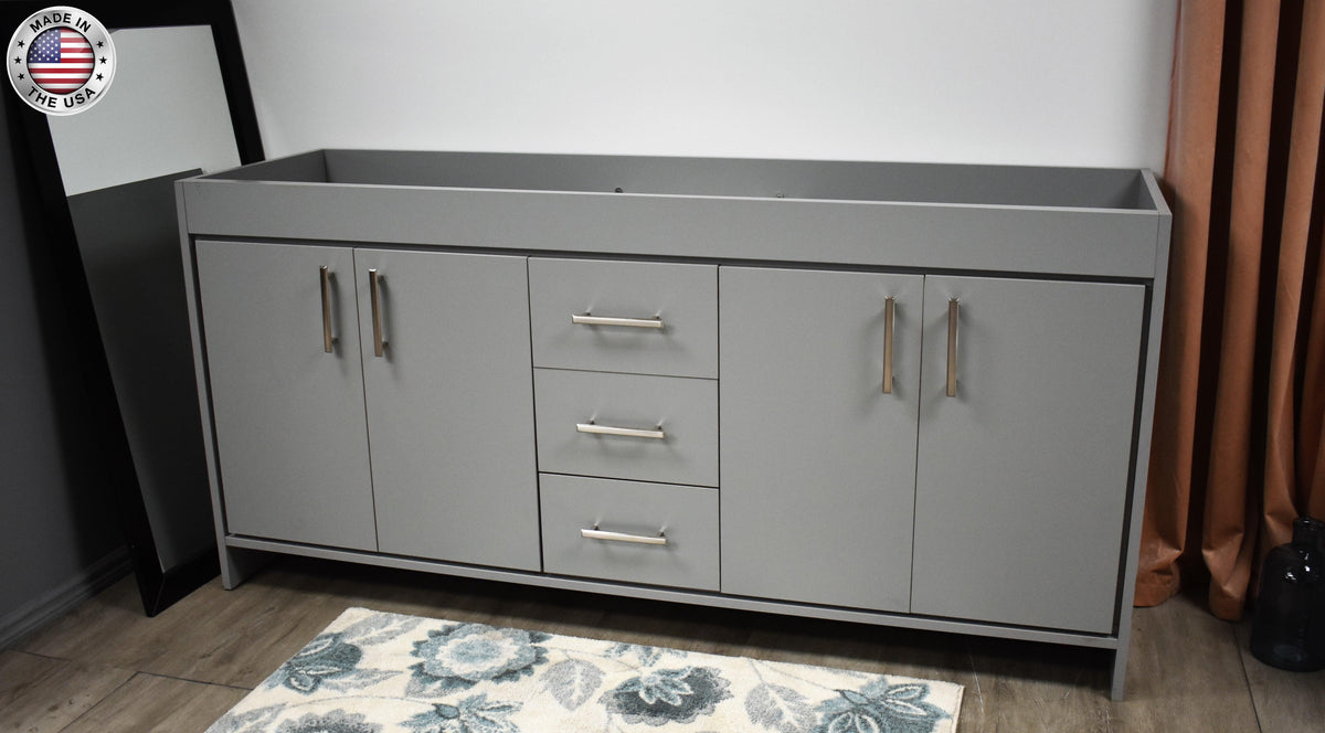 Capri 72" Double Sink Cabinet only Grey MTD-3572DG-10angle