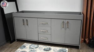 Capri 72" Double Sink Cabinet only Grey MTD-3572DG-10angle