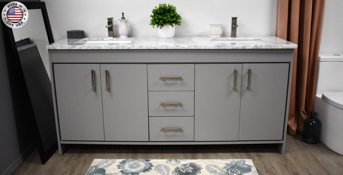 Volpa USA Capri 72" Modern Bathroom Double Sink Vanity Grey MTD-3572DG-1C fs