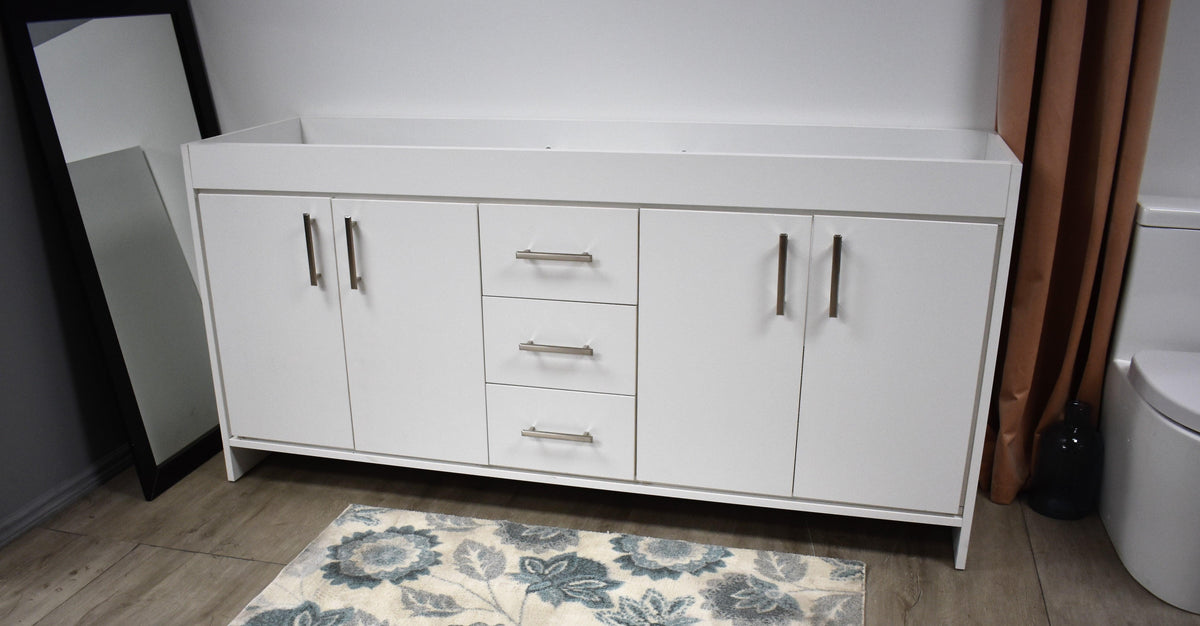 Capri 72" Double Sink Cabinet only White MTD-3572DW-10angle