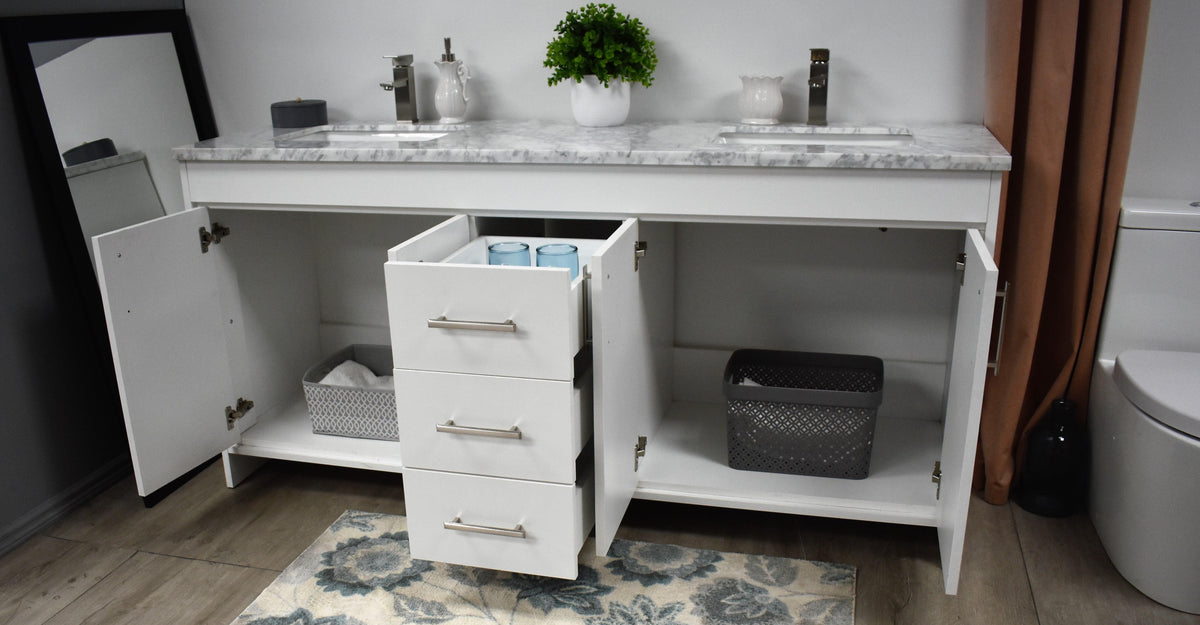 Volpa USA Capri 72" Modern Bathroom Double Sink Vanity White MTD-3572DW-1C  aso
