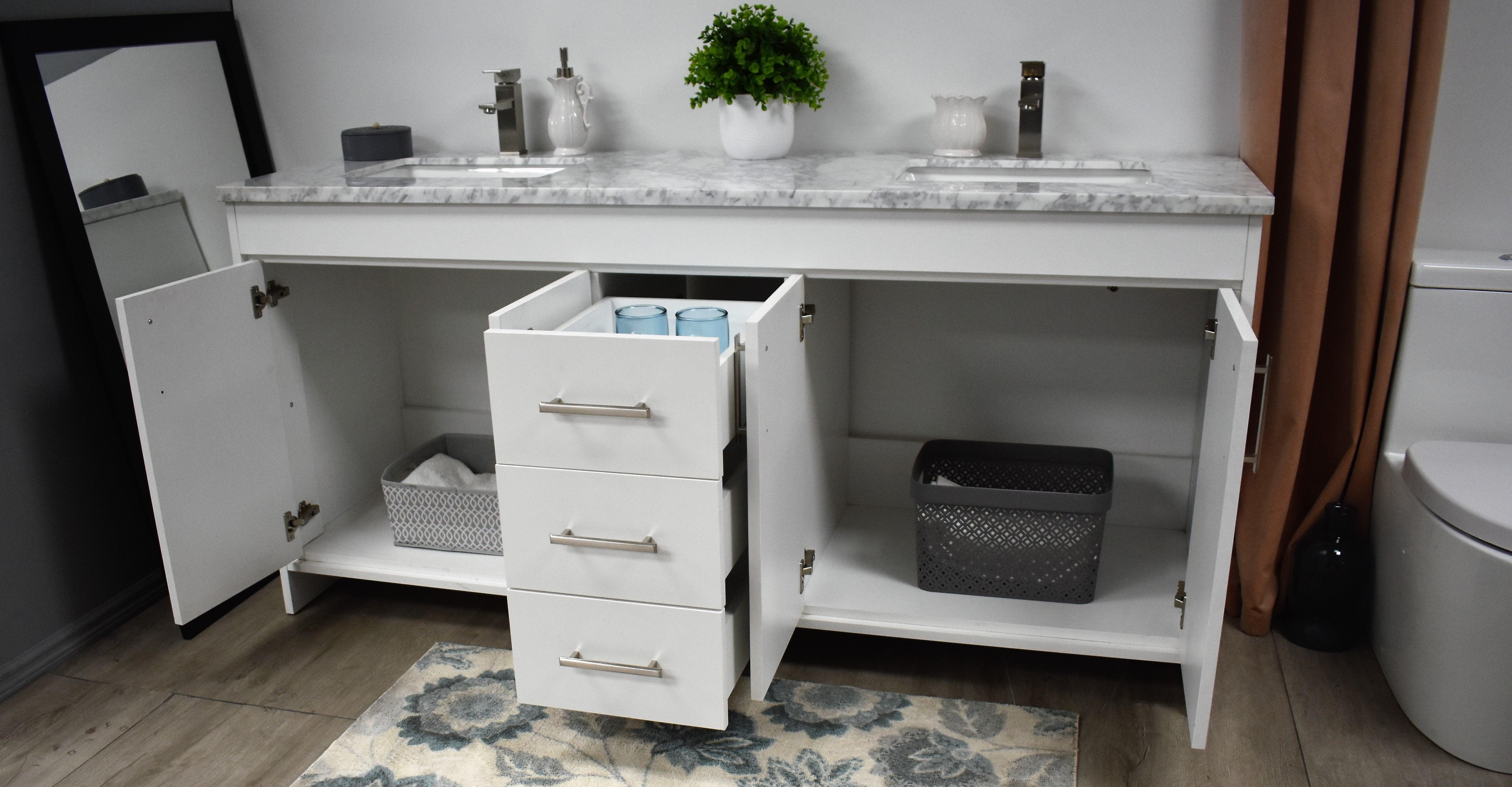 Volpa USA Capri 72" Modern Bathroom Double Sink Vanity White MTD-3572DW-1C  aso