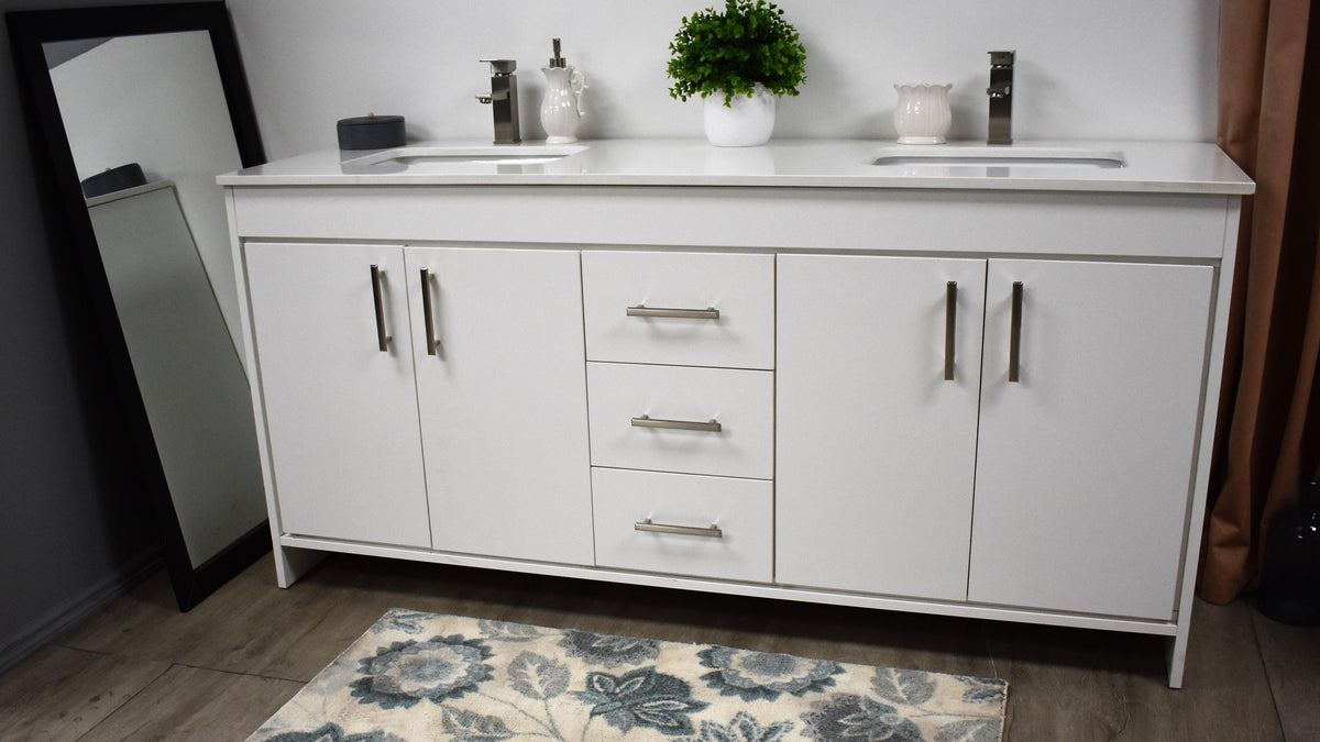 Volpa USA Capri 72" Modern Bathroom Double Sink Vanity White MTD-3572DW-1W 