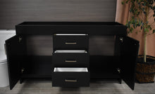 Load image into Gallery viewer, Rio 60&quot; Double Sink Cabinet only Black MTD-360DBK-0frontopen2