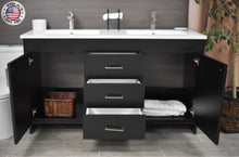 Load image into Gallery viewer, Rio 60&quot; Vanity Black MTD-360DBK-3frontopenstaged