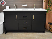 Load image into Gallery viewer, Rio 60&quot; Vanity Black MTD-360DBK-3frontstaged