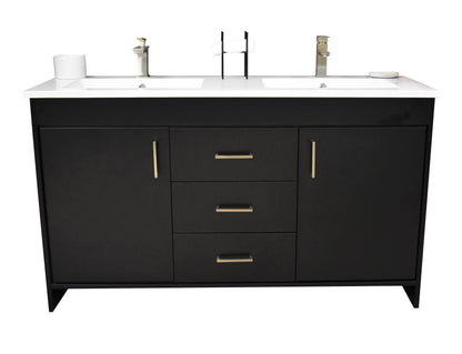 Rio 60" Vanity Black MTD-360DBK-3white