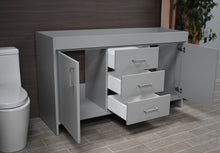 Load image into Gallery viewer, Rio 60&quot; Double Sink Cabinet only Grey MTD-360DG-0angleopen