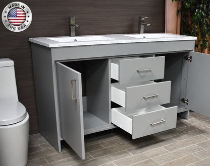 Volpa USA Rio 60" Modern Bathroom Double Sink Vanity MTD-360D-3