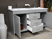 Load image into Gallery viewer, Rio 60&quot; Vanity Grey MTD-360DG-3angleopenstaged1