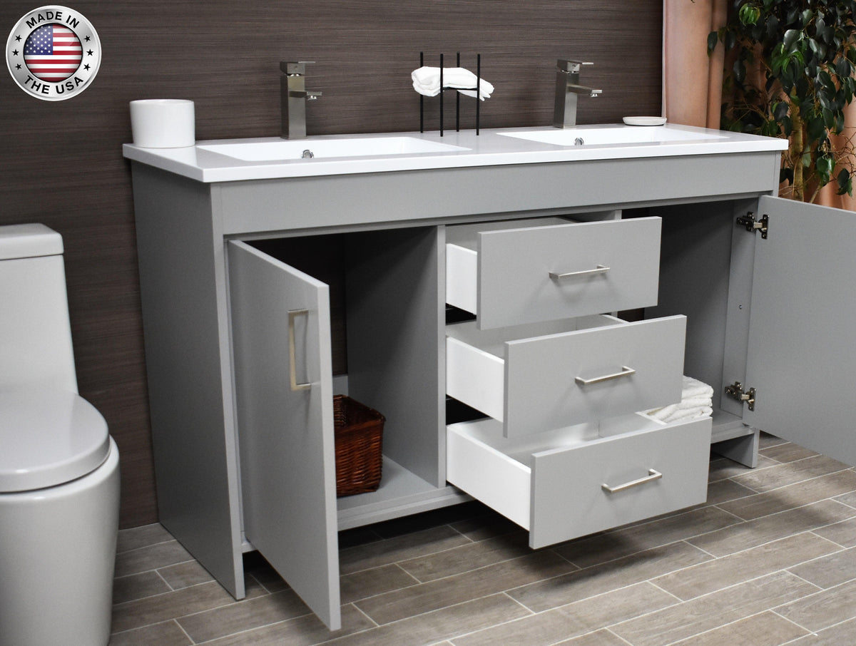 Rio 60" Vanity Grey MTD-360DG-3angleopenstaged