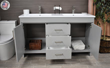 Load image into Gallery viewer, Rio 60&quot; Vanity Grey MTD-360DG-3frontopenstaged